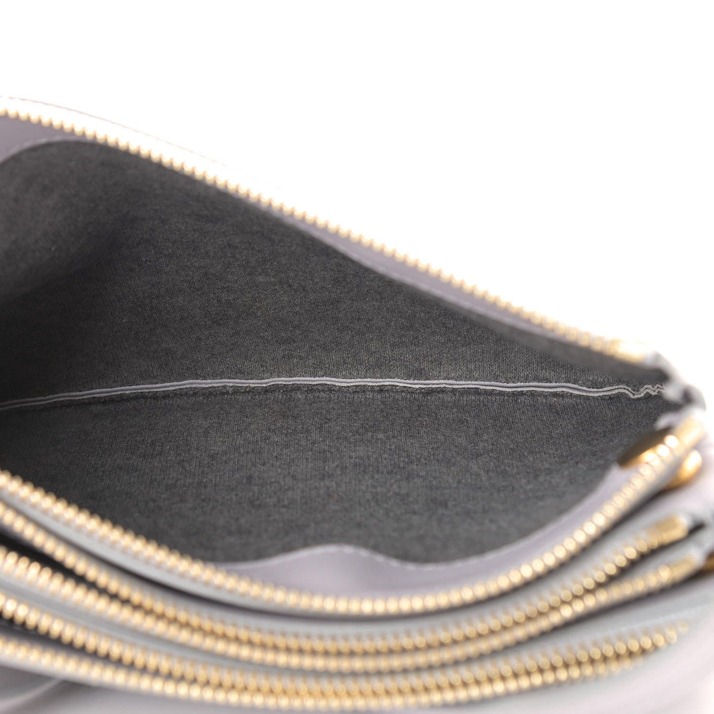 Lambskin Small Trio Crossbody Bag Light Grey