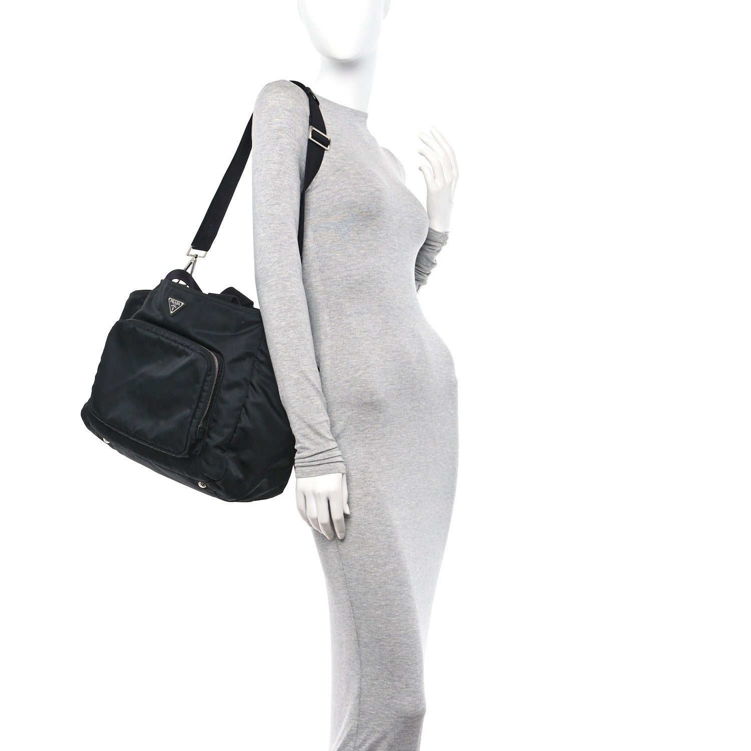 Prada Nylon Vela Baby Bag Black 3 of 12