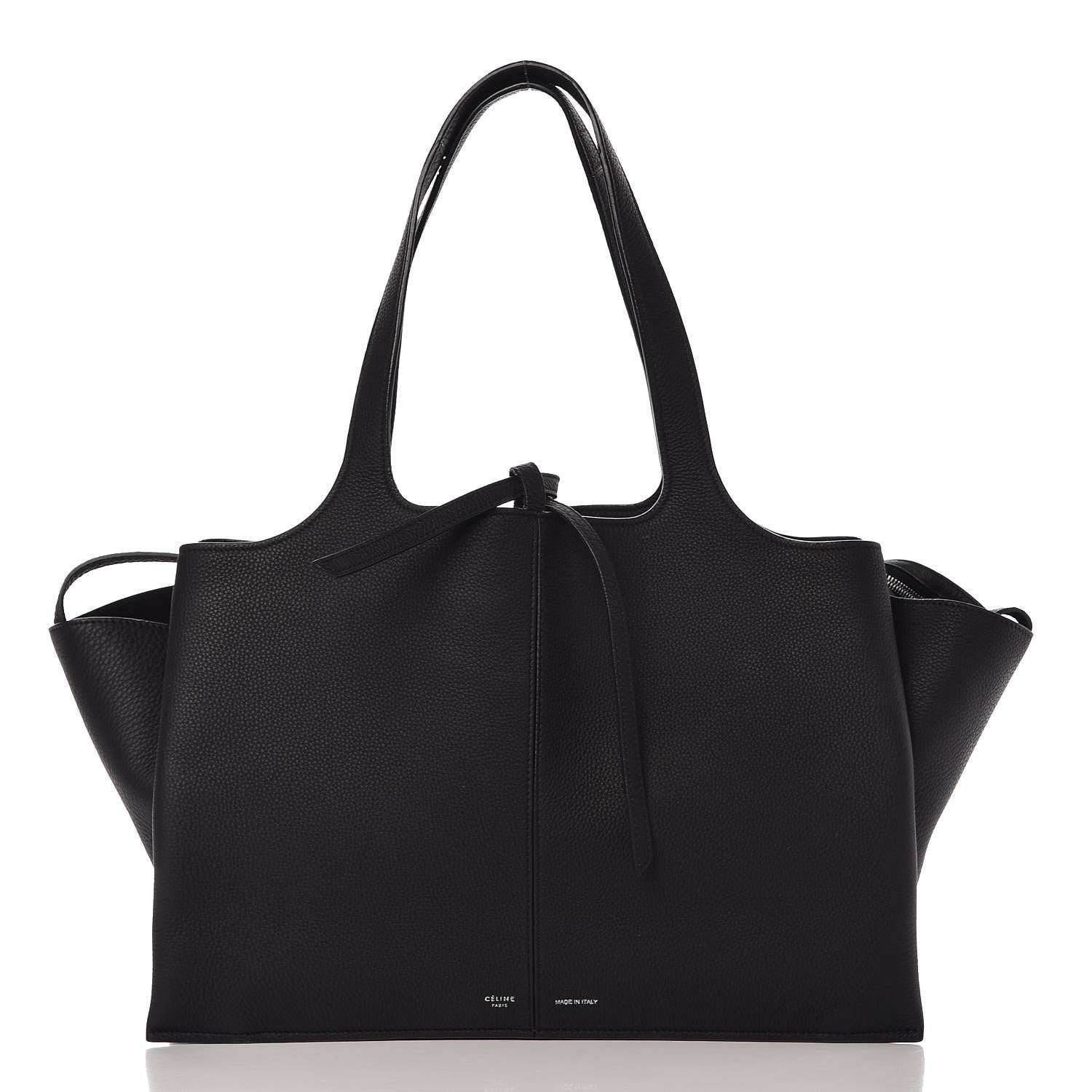 Celine Baby Grained Calfskin Medium Tri-Fold Bag Black 1 of 13
