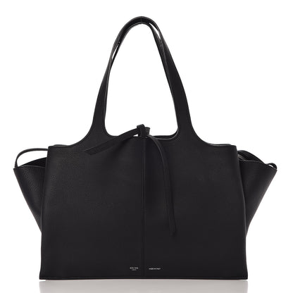Celine Baby Grained Calfskin Medium Tri-Fold Bag Black 1 of 13