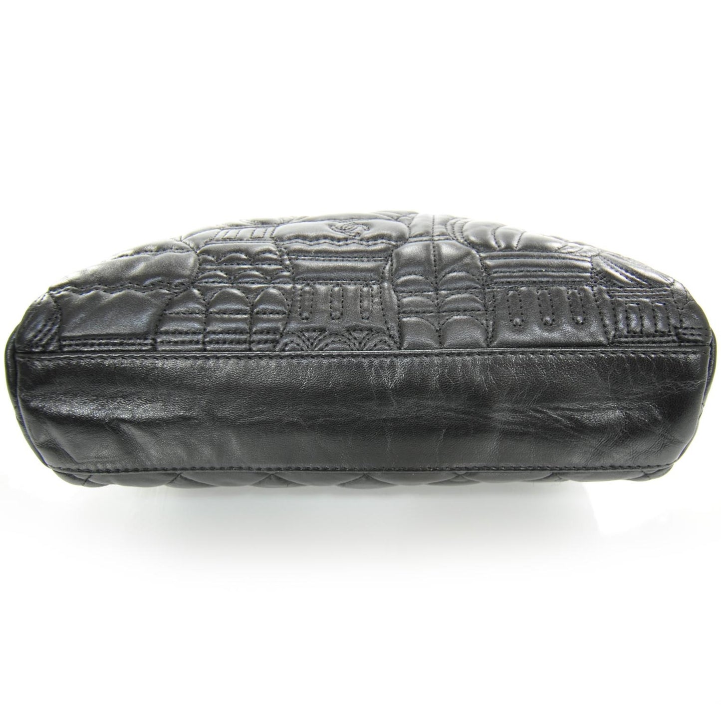 Lambskin Quilted Small Paris Moscou Red Square Bag Black