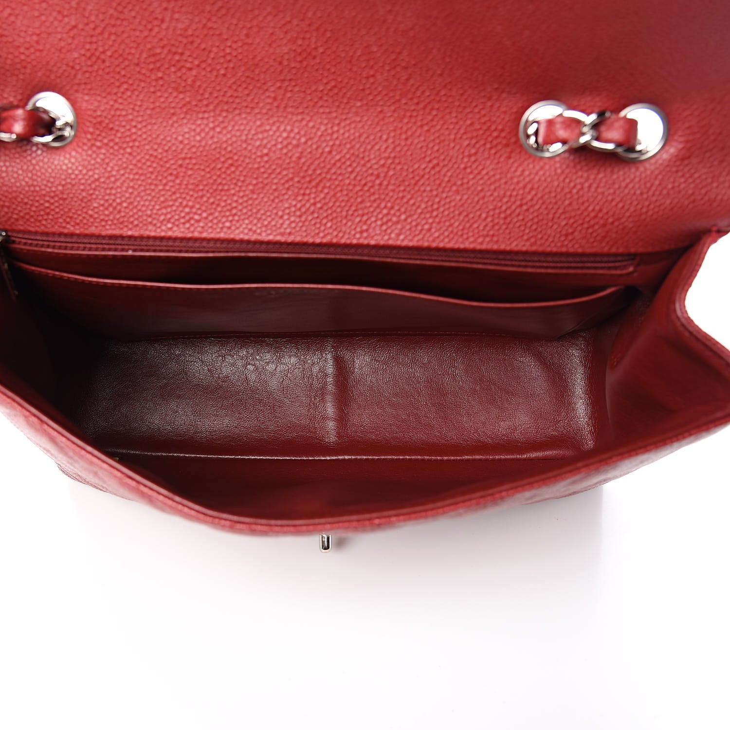 Chanel Caviar Quilted Jumbo Single Flap Red 5 of 10