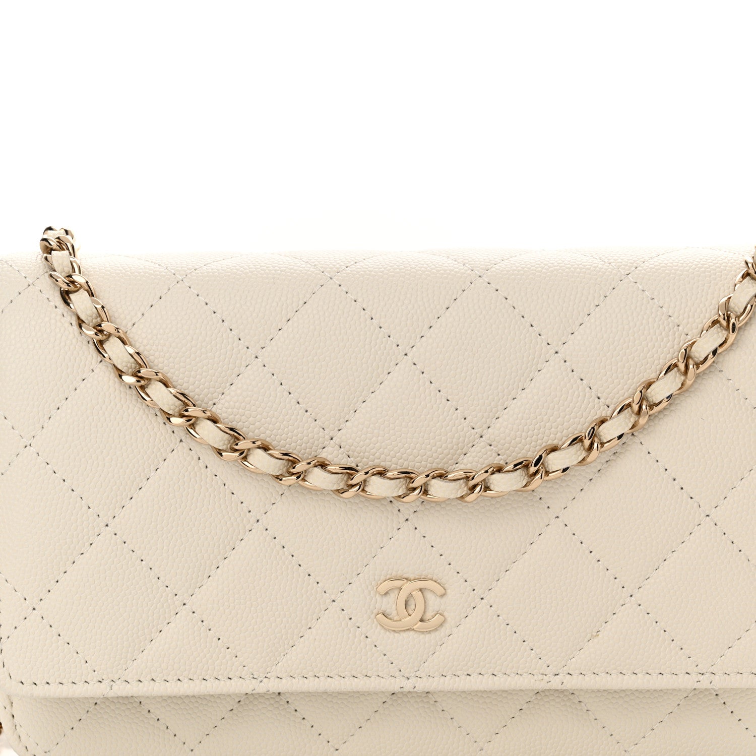 Chanel Caviar Quilted Wallet On Chain WOC White 9 of 11