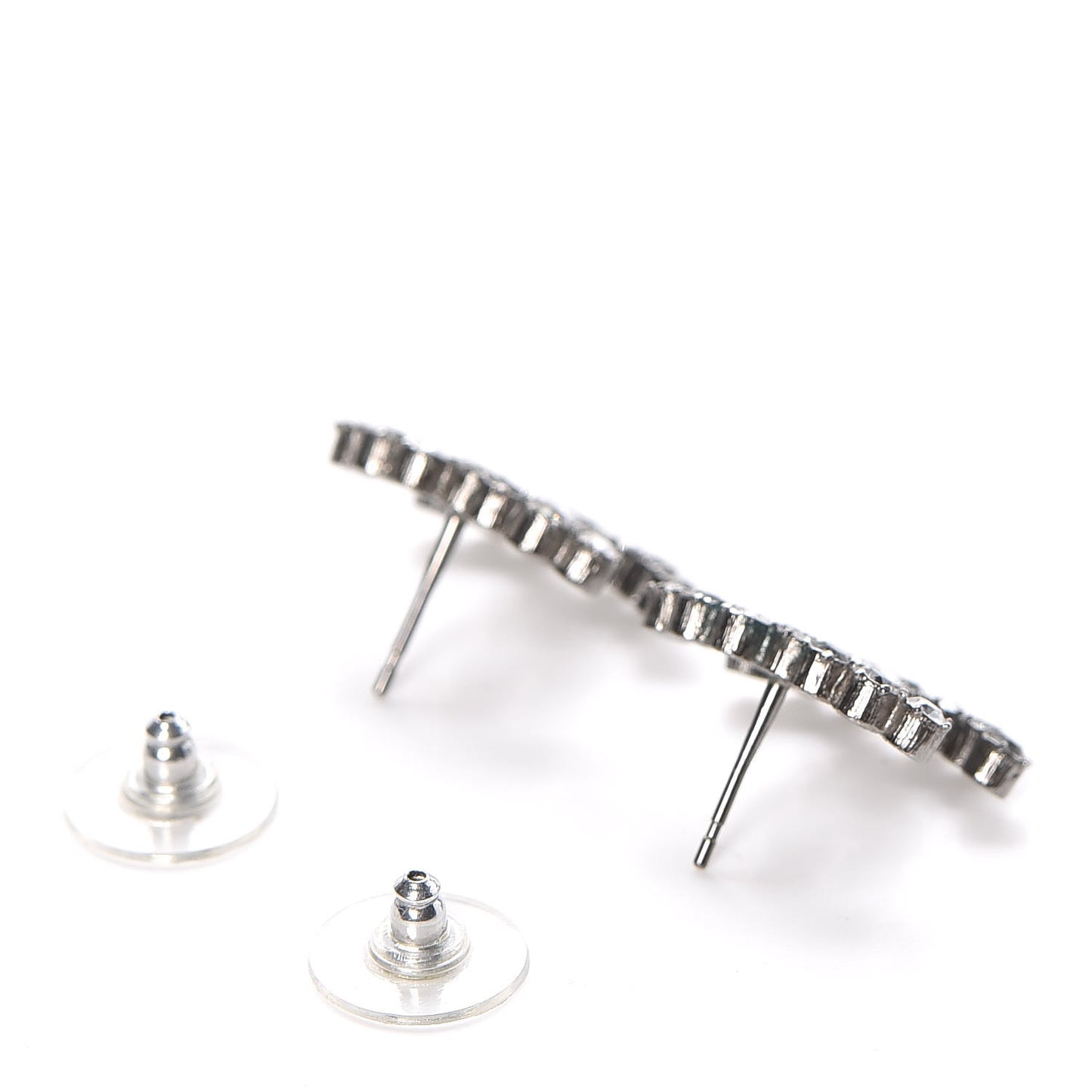 Crystal CC Earrings Silver