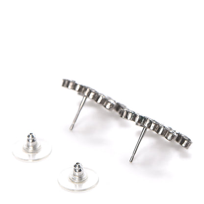 Chanel Crystal CC Earrings Silver 4 of 5