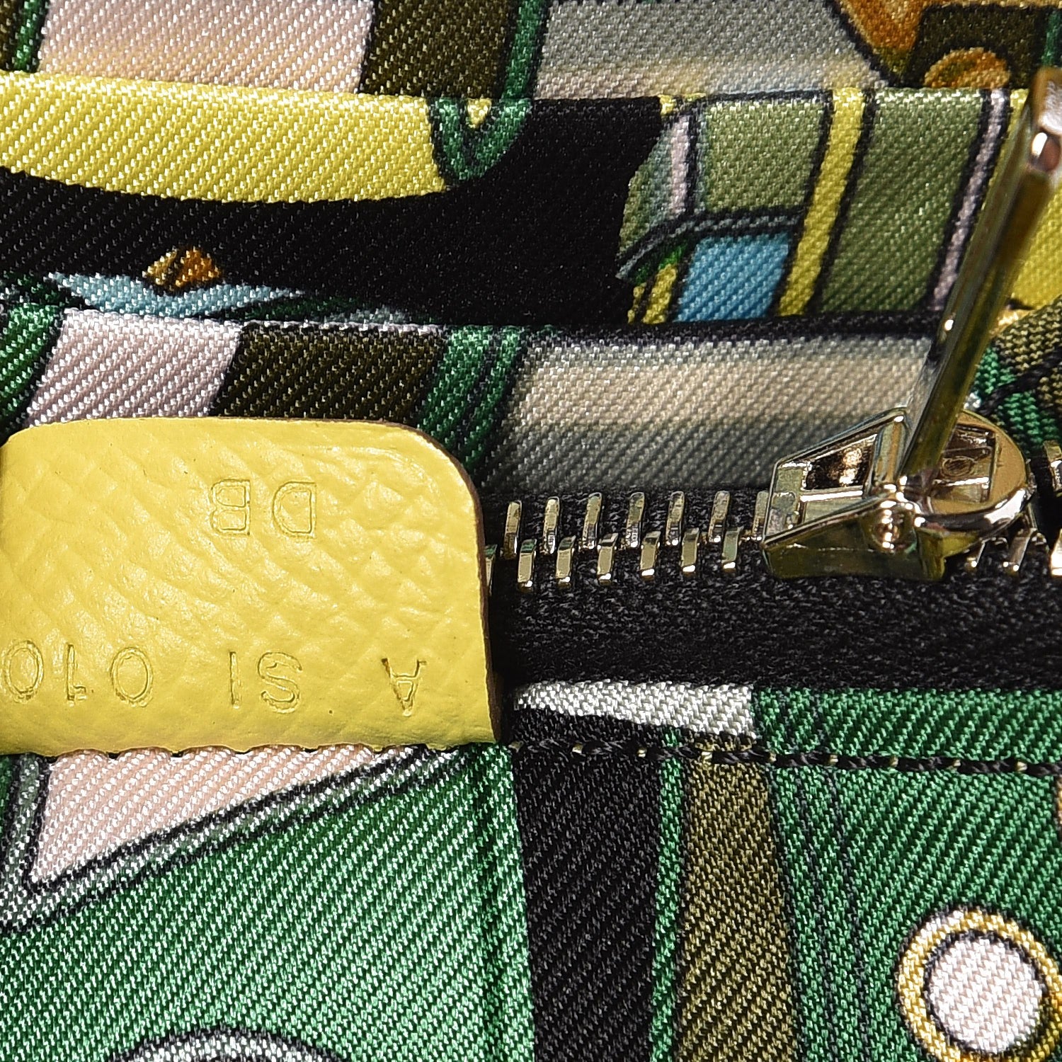 Hermes Epsom Silk'In Compact Wallet Lime Fauve Black 7 of 8