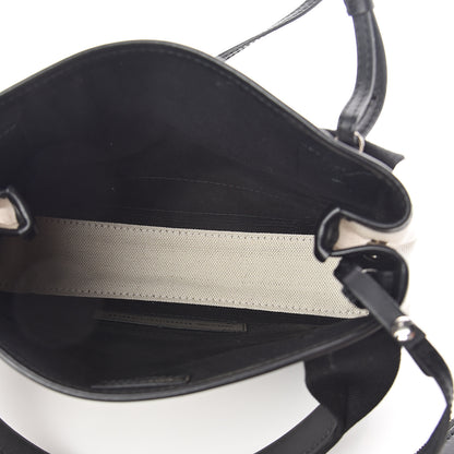 Balenciaga Cotton Canvas Calfskin Navy Cabas XS Natural Black 4 of 9