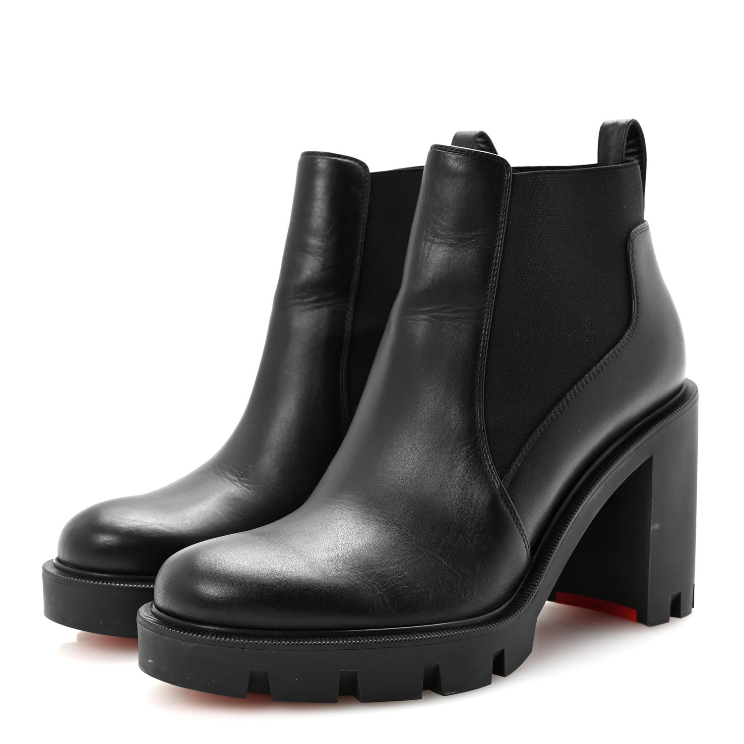 Christian Louboutin Calfskin Marchacroche 70 Chelsea Boots 38 Black 4 of 9