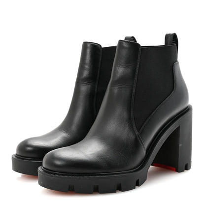 Christian Louboutin Calfskin Marchacroche 70 Chelsea Boots 38 Black 4 of 9