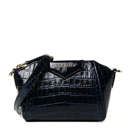 Givenchy Calfskin Crocodile Embossed Nano Antigona Navy 1 of 5