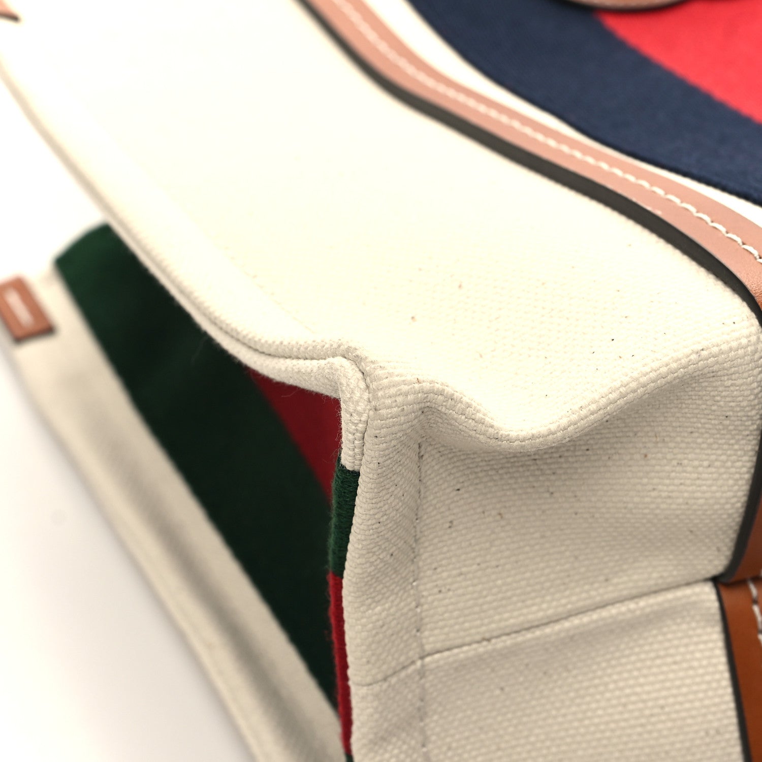 Gucci Canvas Calfskin Web Small Interlocking G Tote Bag Red Blue 9 of 13