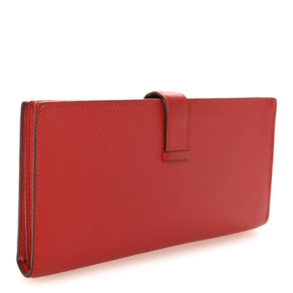 Hermes Epsom Bearn Gusset Wallet Rouge Tomate 3 of 10