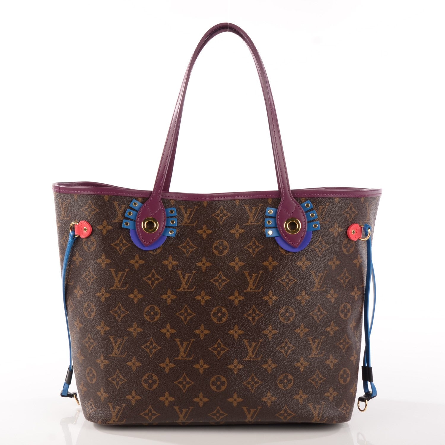 Louis Vuitton Monogram Totem Neverfull MM Magenta 3 of 8
