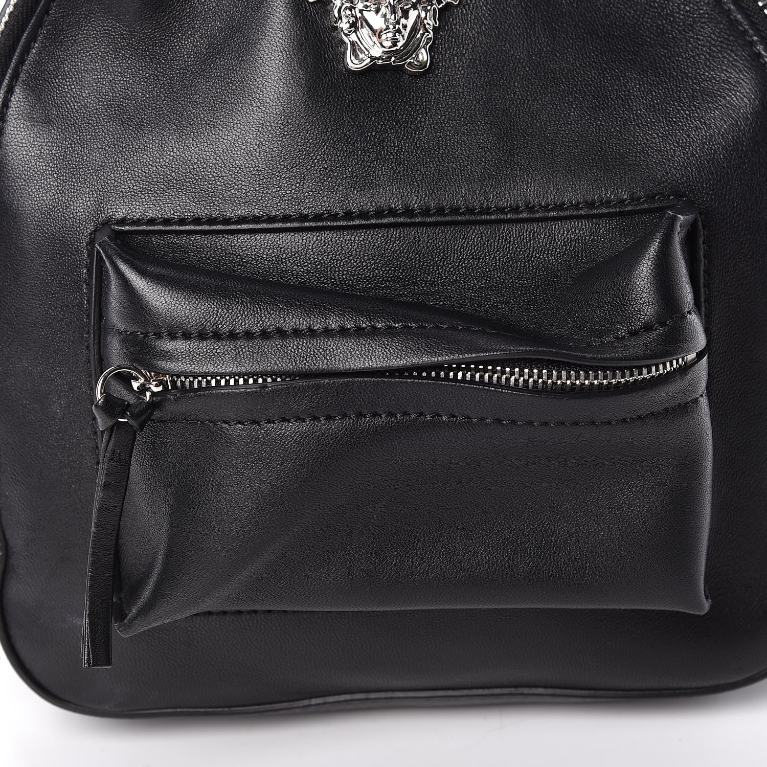 Versace Calfskin Mini Palazzo Medusa Chain Backpack Black 10 of 10