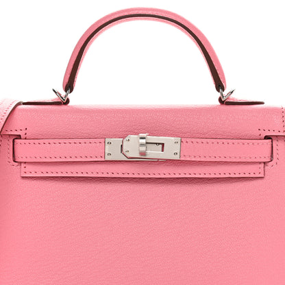 Hermes Chevre Mysore Verso Mini Kelly Sellier 20 Rose Confetti Sanguine 9 of 12