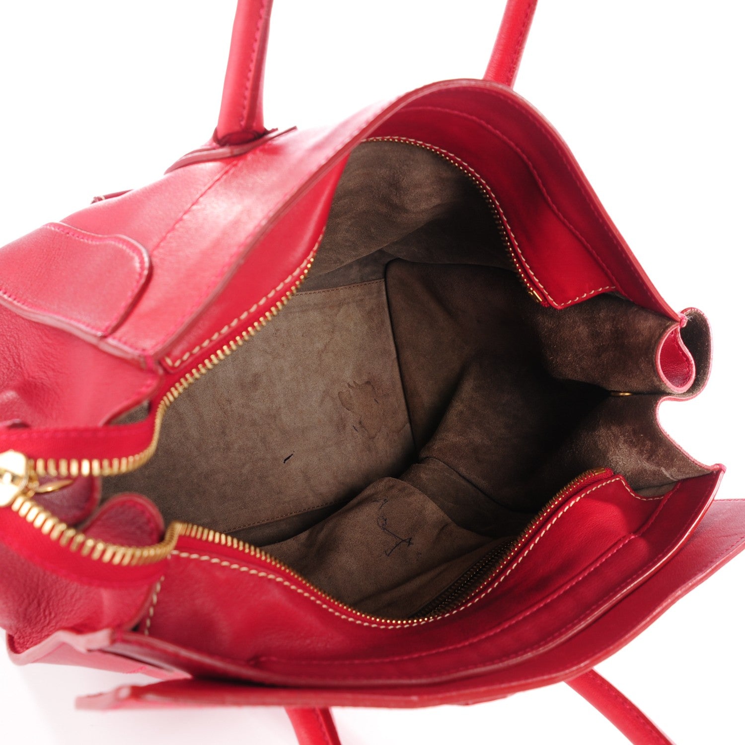 Celine Smooth Calfskin Mini Envelope Luggage Red 6 of 10