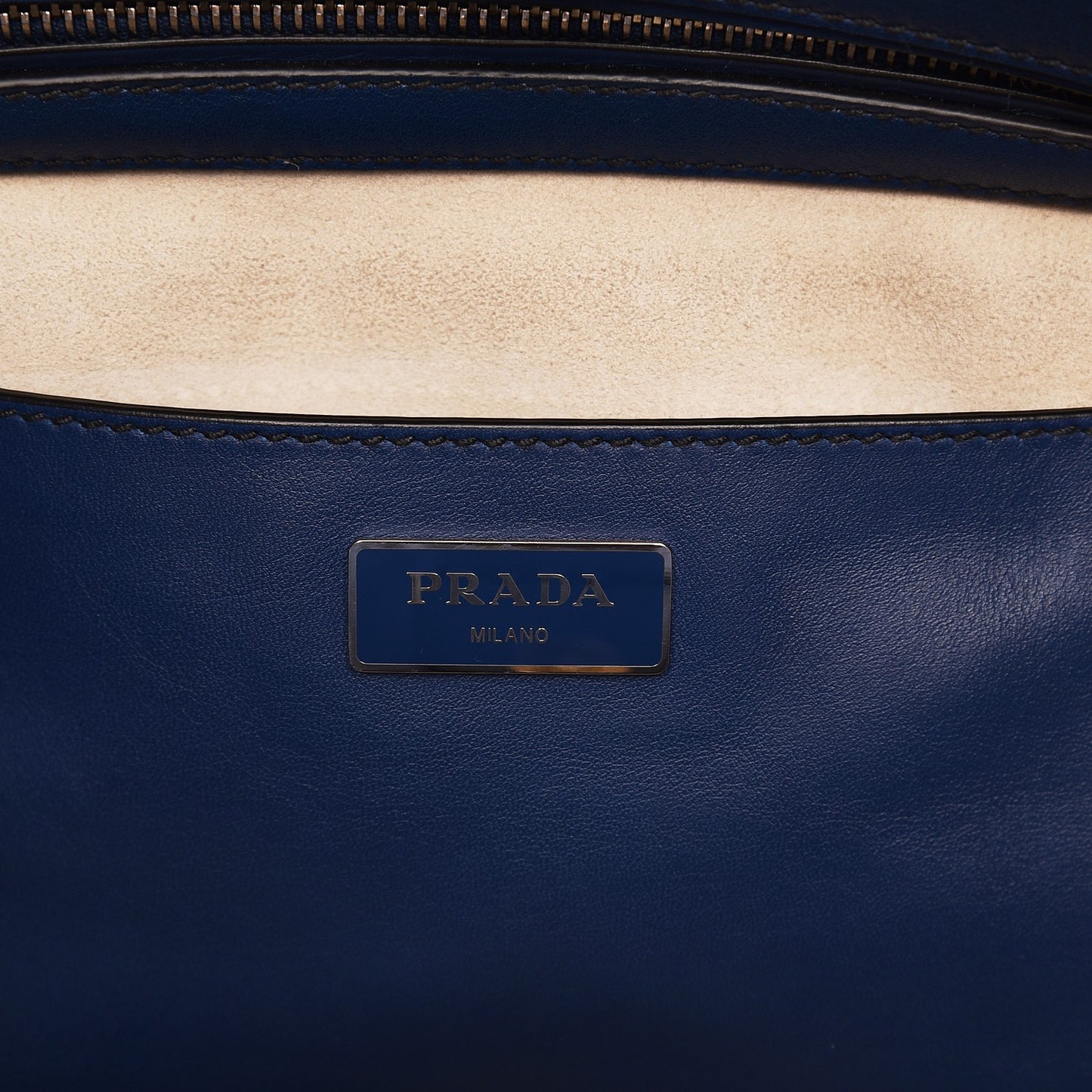 City Calf Small Hand Stitched Galleria Double Zip Tote Bleuette
