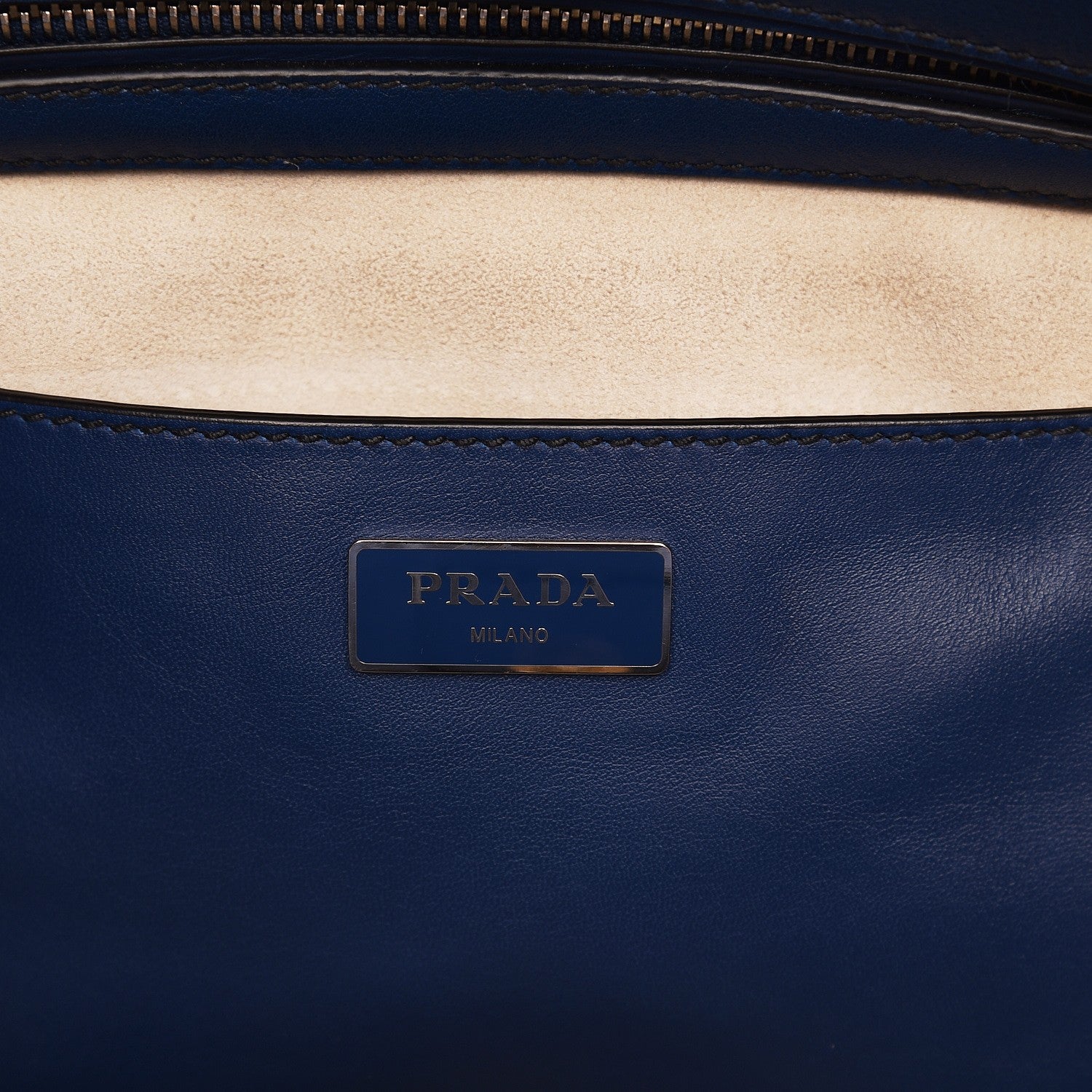 Prada City Calf Small Hand Stitched Galleria Double Zip Tote Bleuette 7 of 9