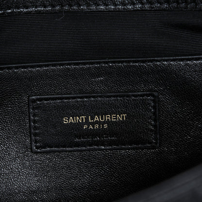 Saint Laurent Sheepskin Tri-Quilt Monogram Medium College Bag Black 6 of 7