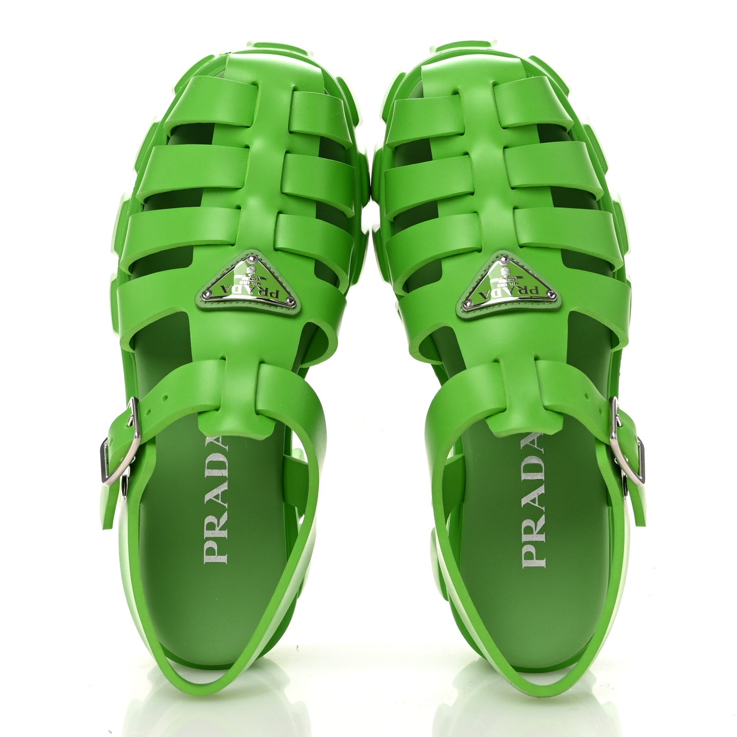 Foam Rubber Metal Triangle Logo Womens Monolith 55mm Cage Sandals 39 Mela