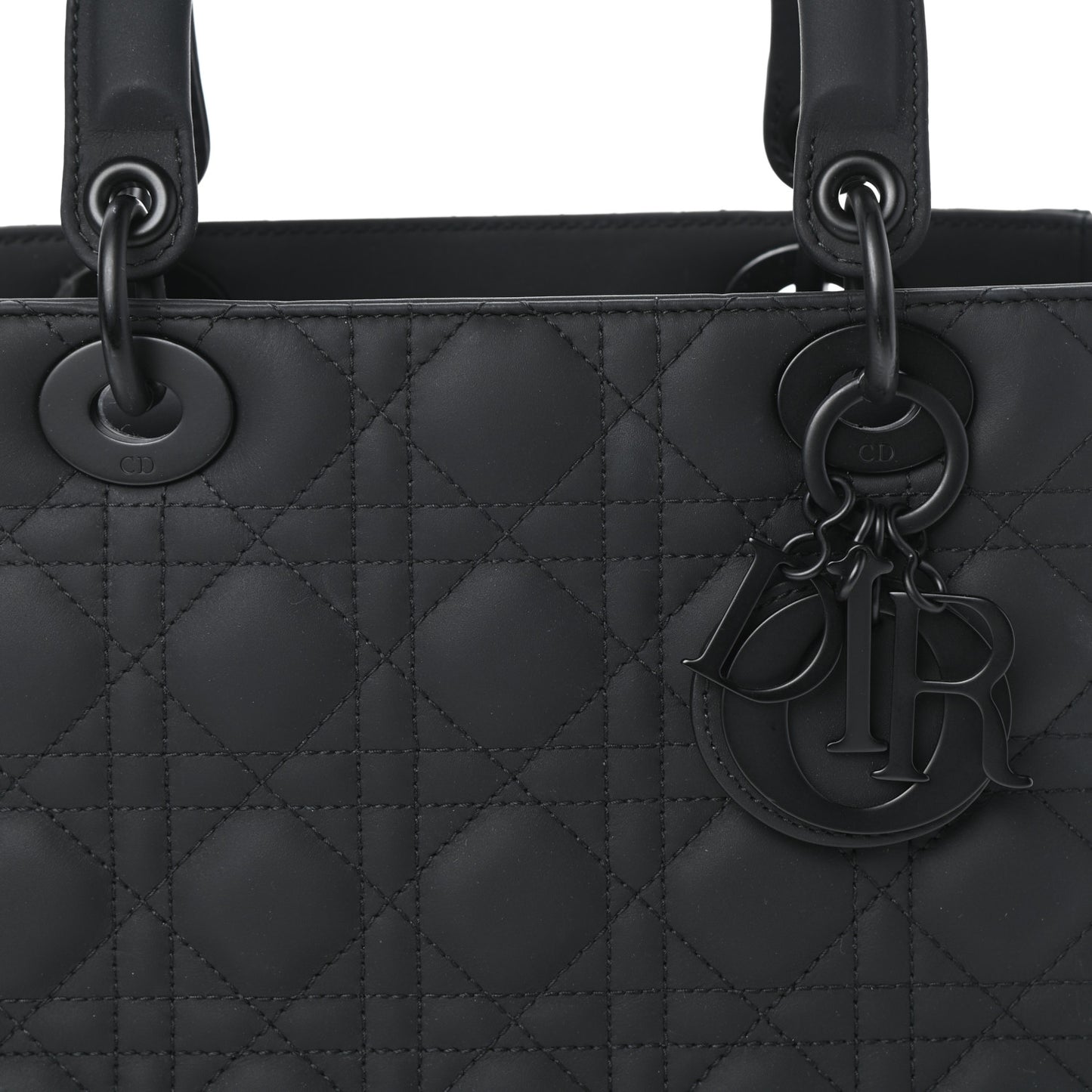 Ultra Matte Calfskin Cannage Medium Lady Dior Black