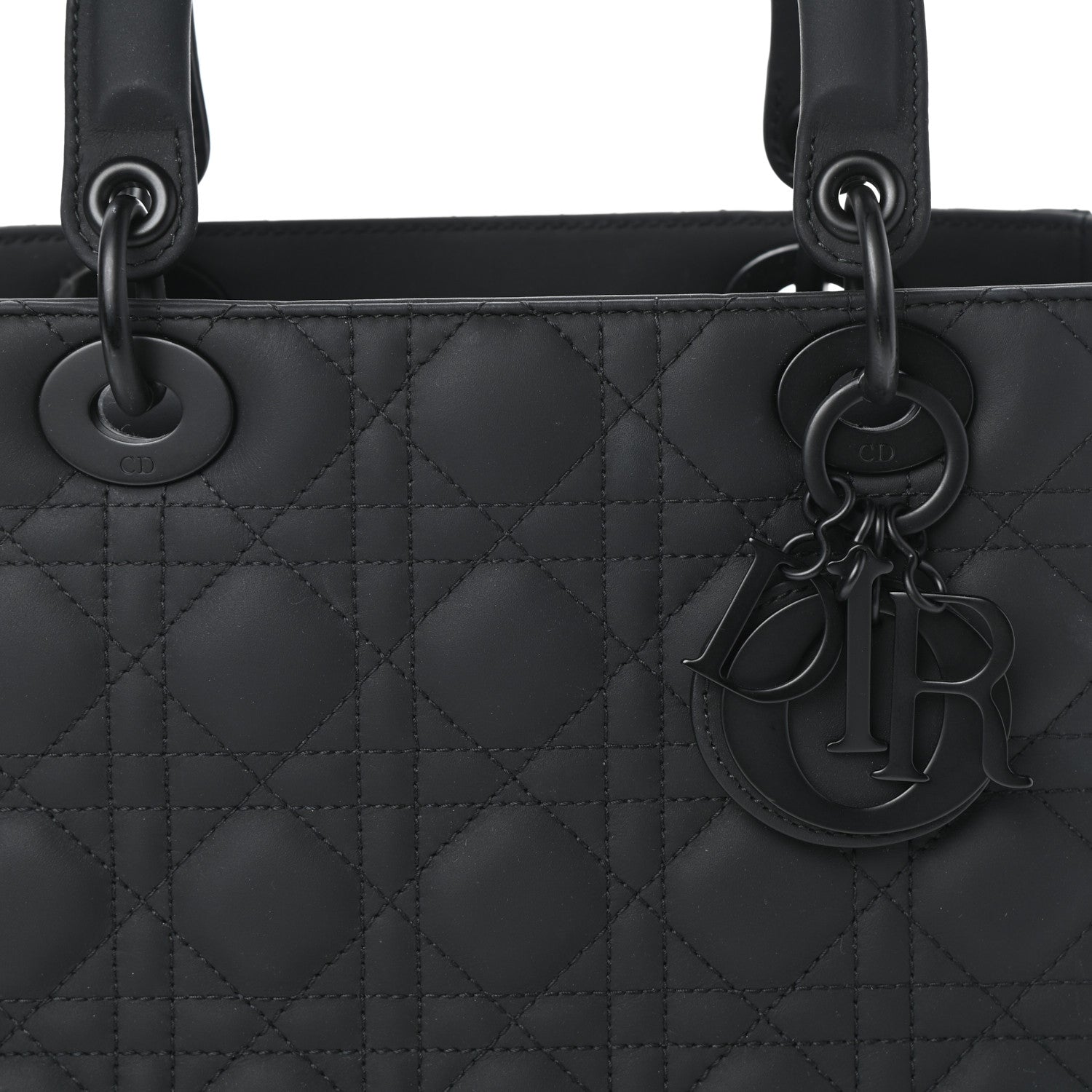 Christian Dior Ultra Matte Calfskin Cannage Medium Lady Dior Black 7 of 9