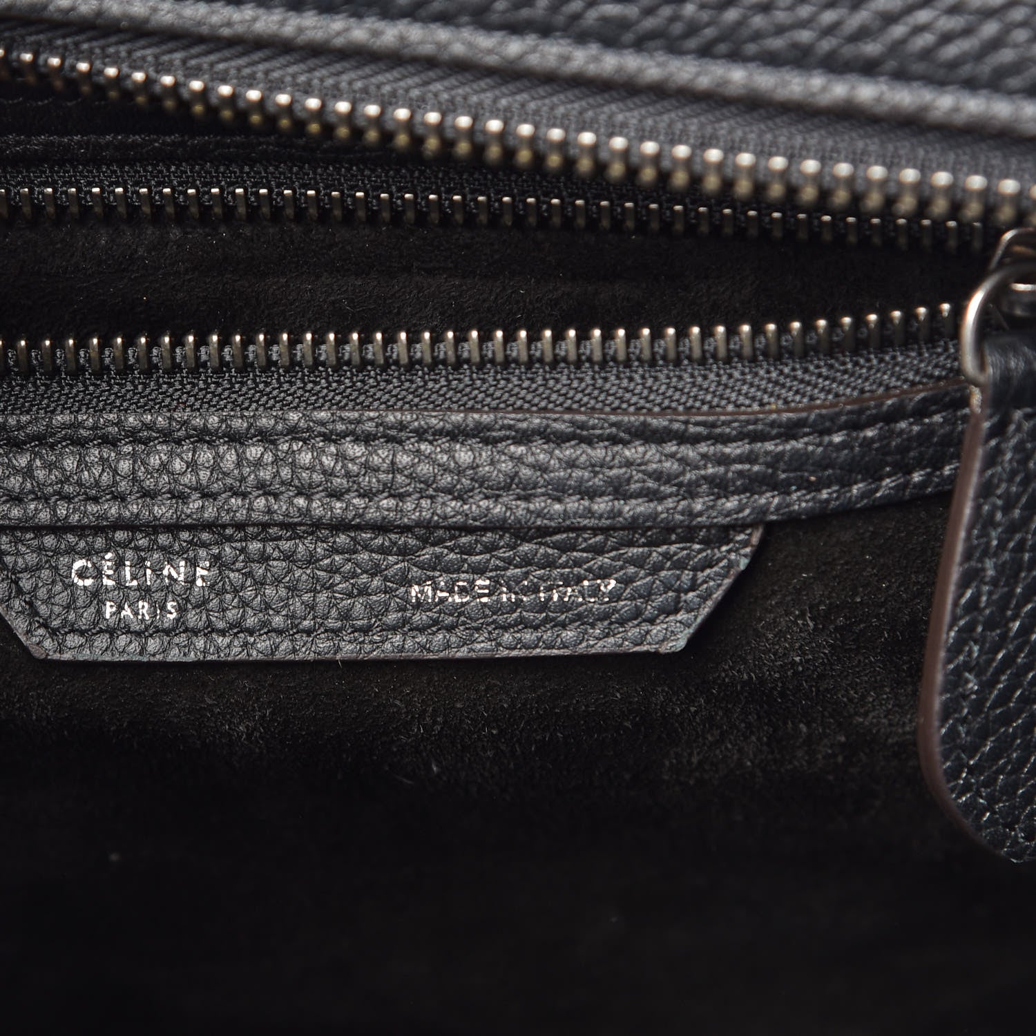 Celine Drummed Calfskin Micro Luggage Black 6 of 9