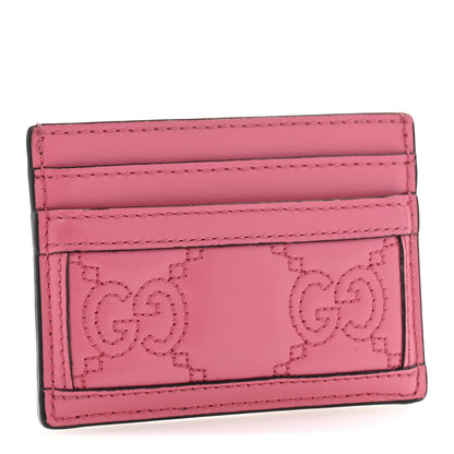 Gucci Calfskin GG Matelasse Card Holder Pink 3 of 9