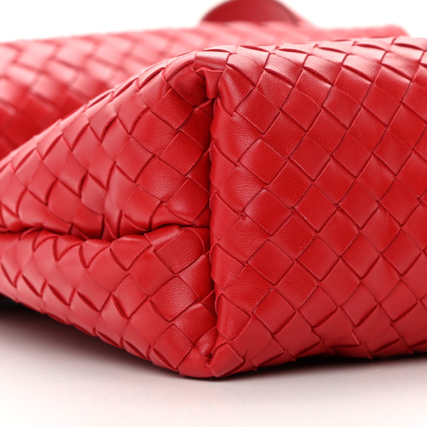 Nappa Intrecciato Small Fold Flap Shoulder Bag Red