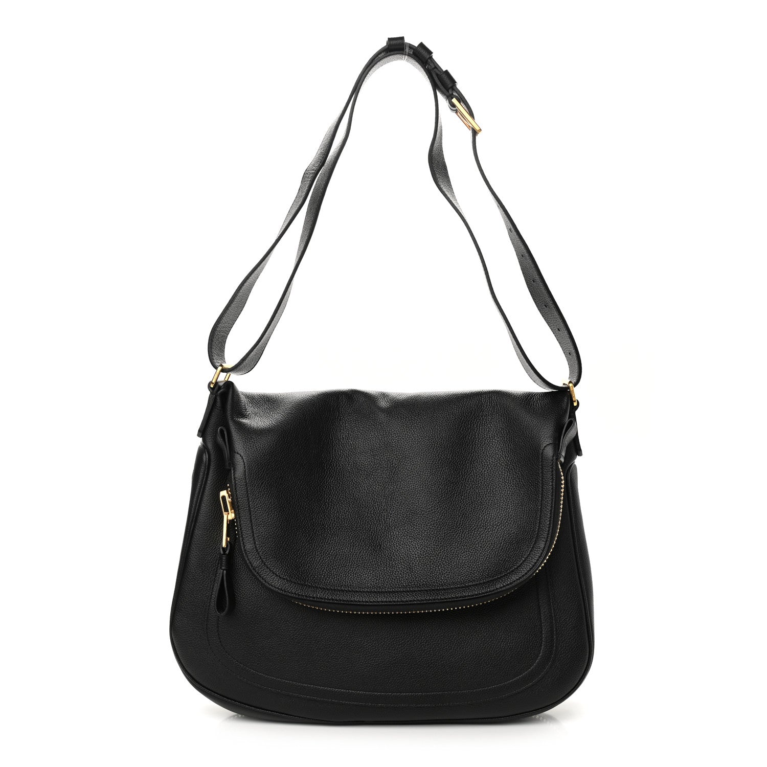 Tom Ford Grained Calfskin Large Jennifer Crossbody Bag Black 1 of 9