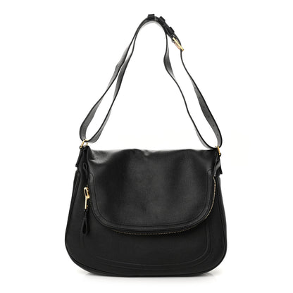 Tom Ford Grained Calfskin Large Jennifer Crossbody Bag Black 1 of 9