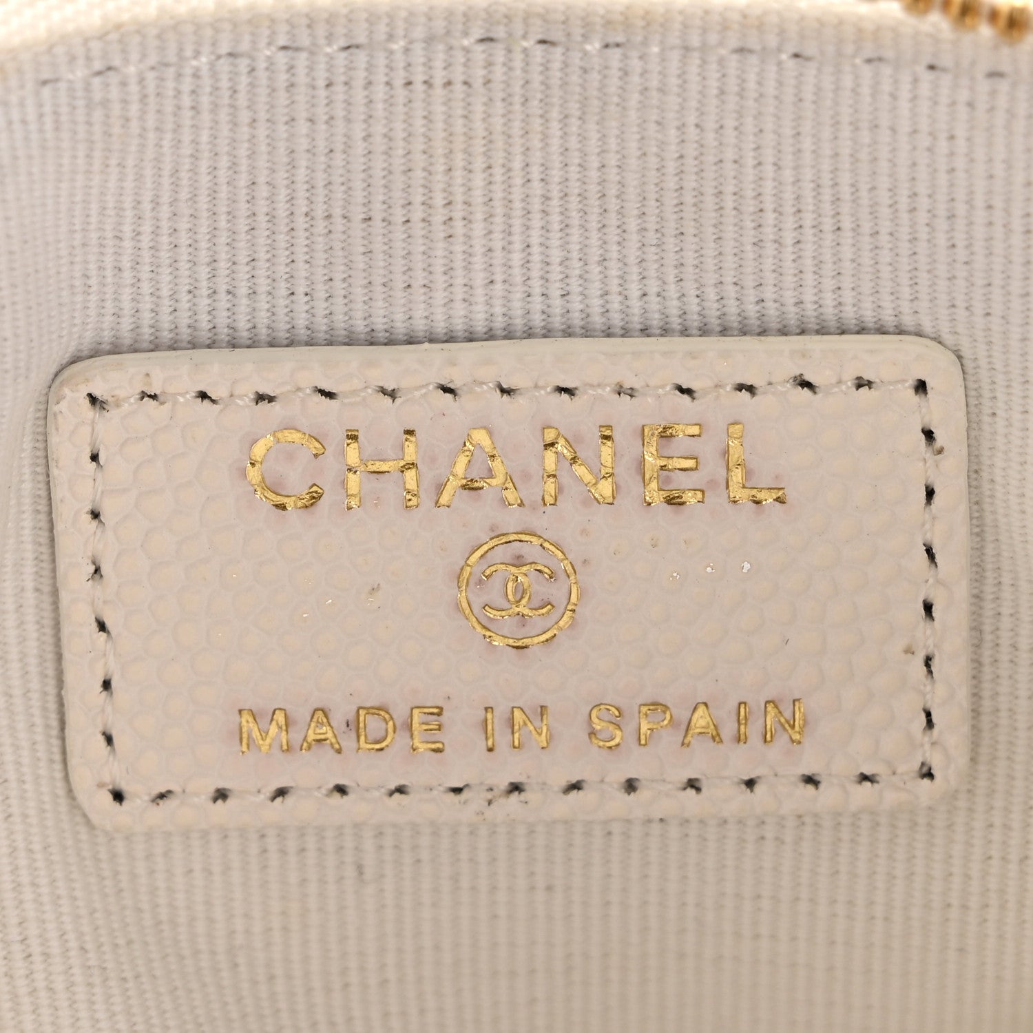 Chanel Caviar Quilted Small Cosmetic Case White 6 of 12