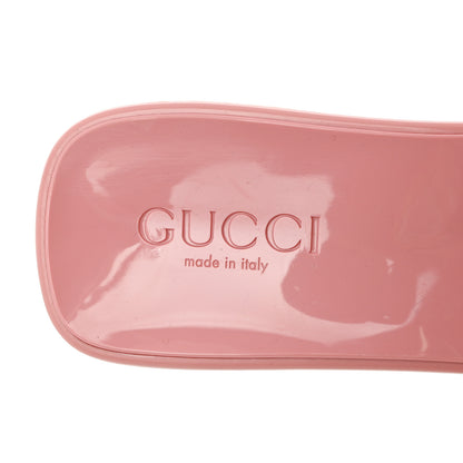 Gucci Rubber Gucci Logo Womens Platform 20/60mm Slide Sandals 38 Wild Rose 7 of 13
