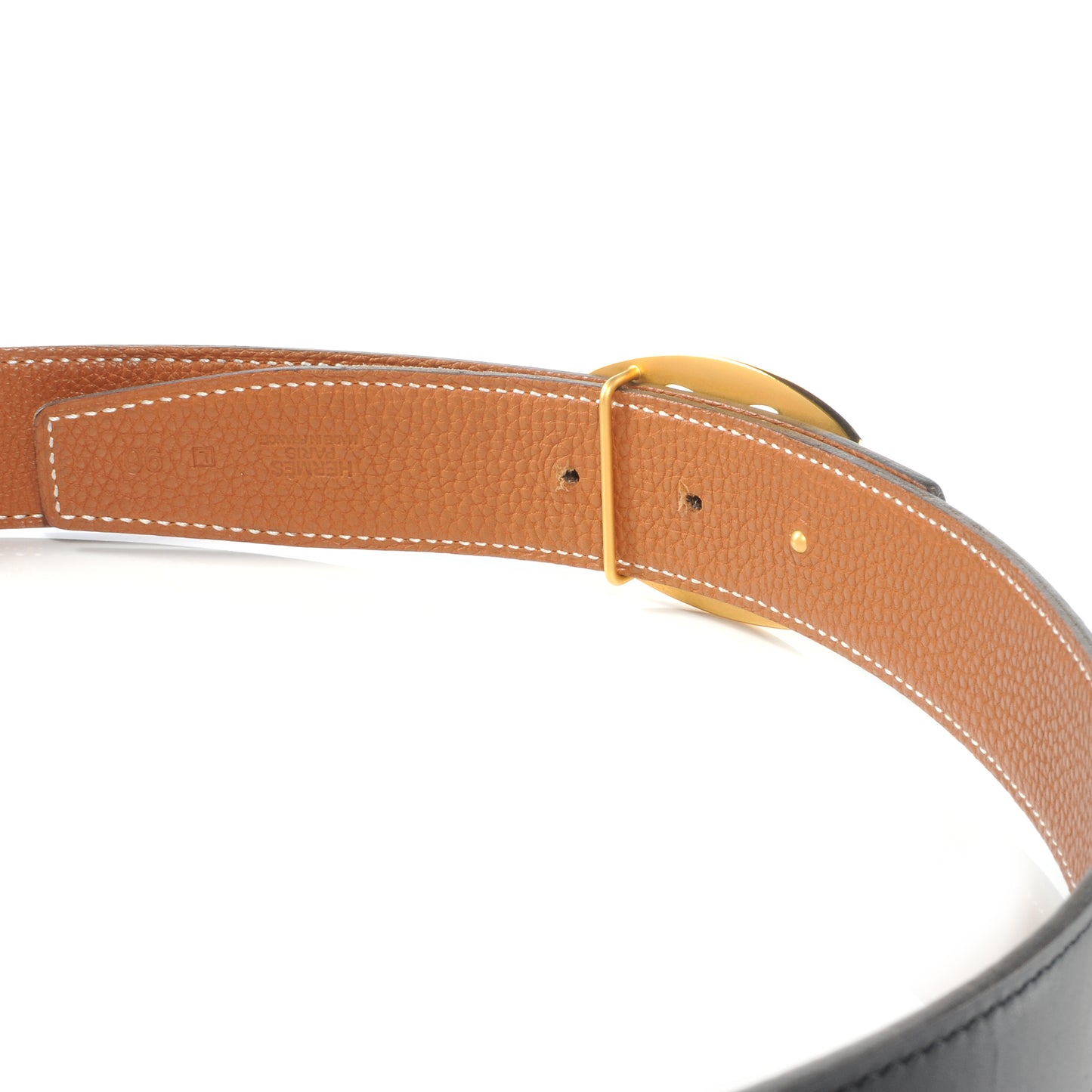 Box Togo Reversible Belt 90 Noir Gold