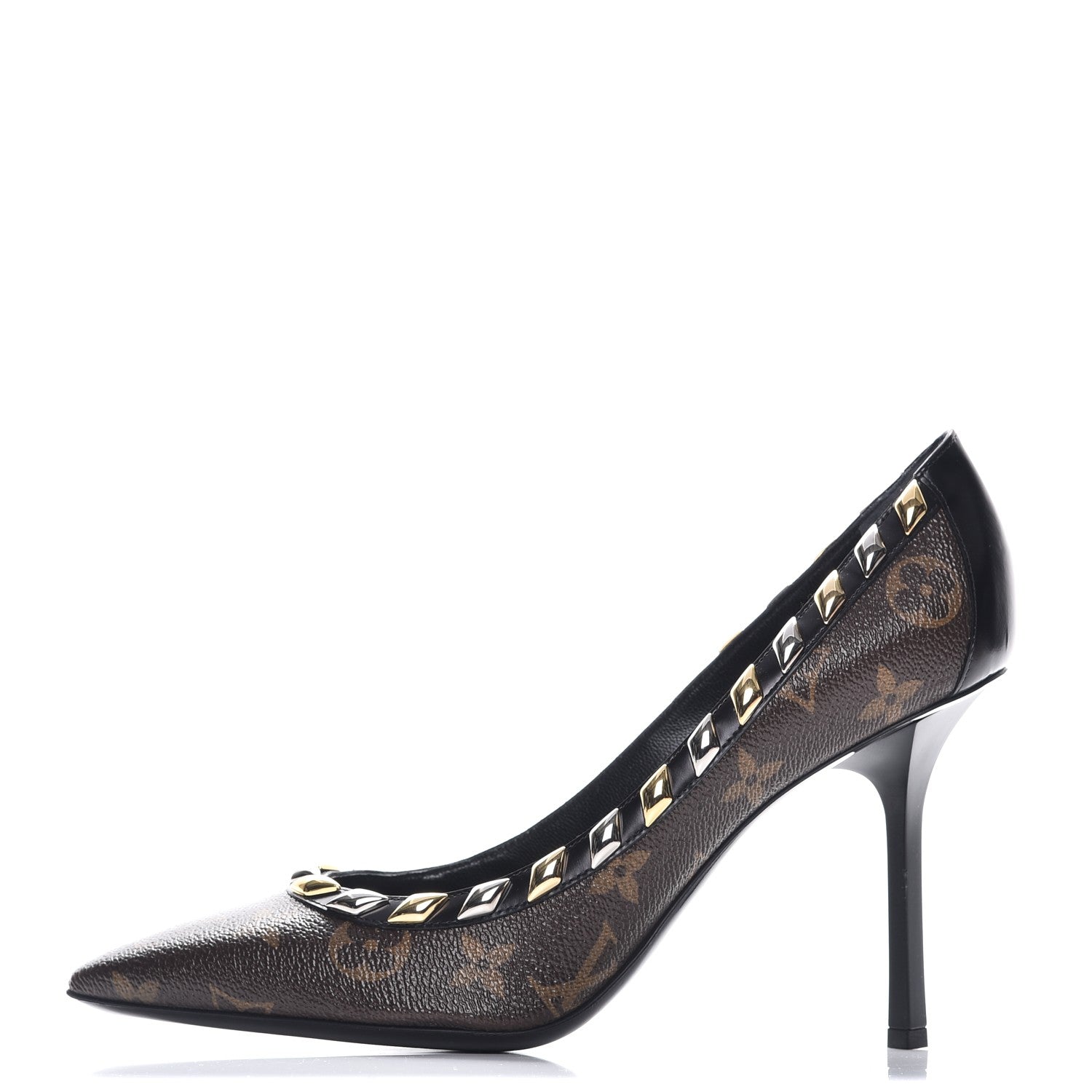 Louis Vuitton Calfskin Monogram Eldorado Pumps 39 Cacao 1 of 11