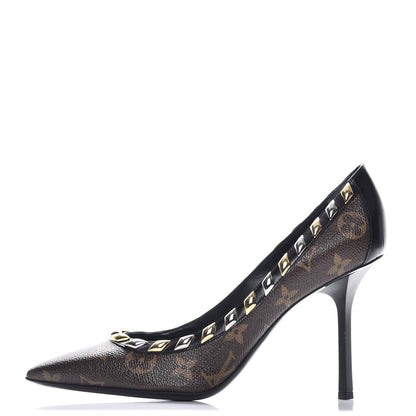 Louis Vuitton Calfskin Monogram Eldorado Pumps 39 Cacao 1 of 11