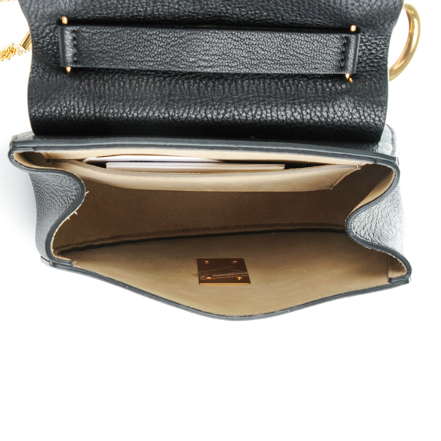 Grained Lambskin Mini Drew Shoulder Bag Black