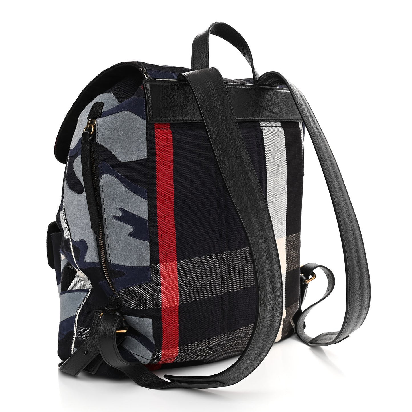 Canvas Suede Camoflauge Print Brookdale Backpack Navy