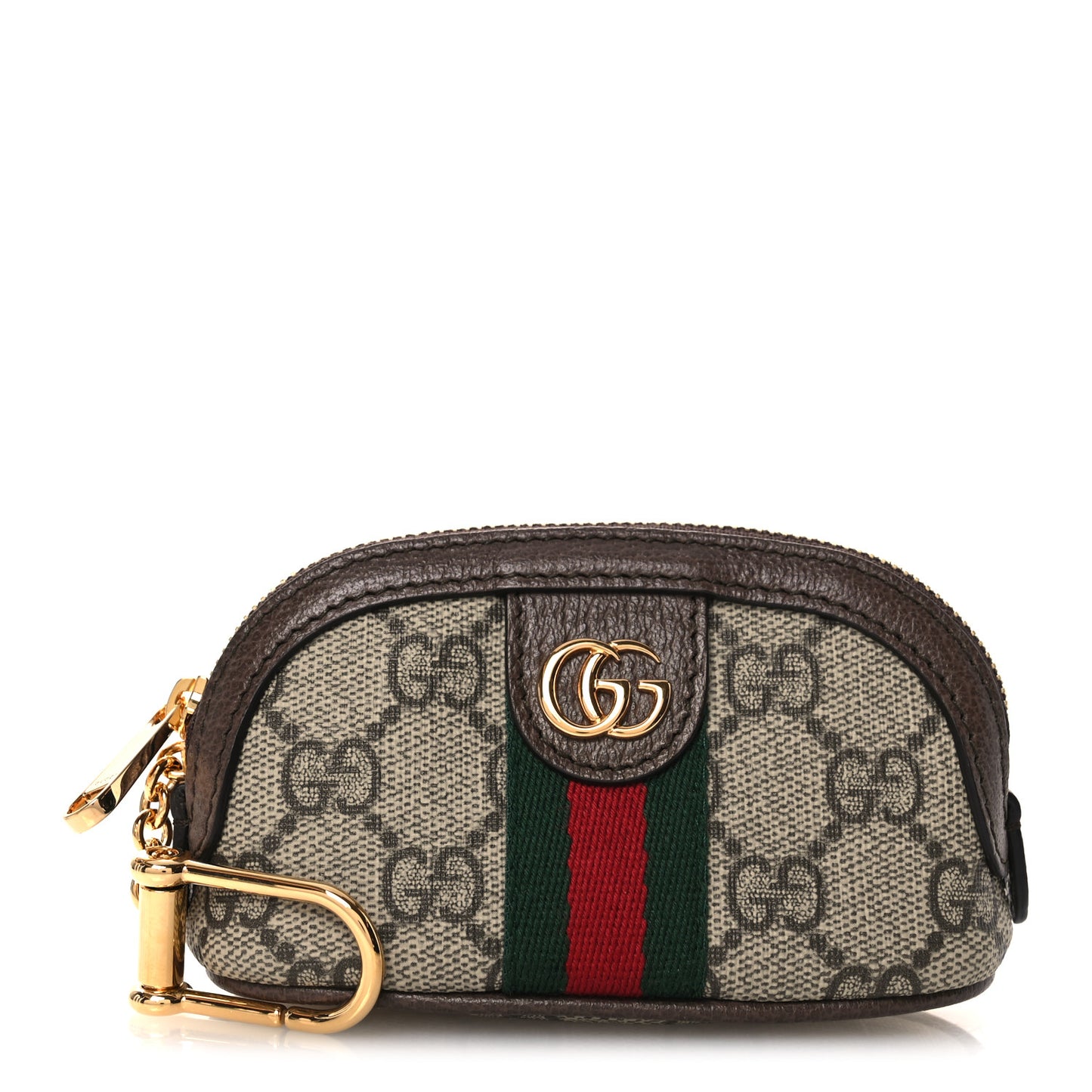 GG Supreme Monogram Web Ophidia Dome Key Pouch Beige New Acero