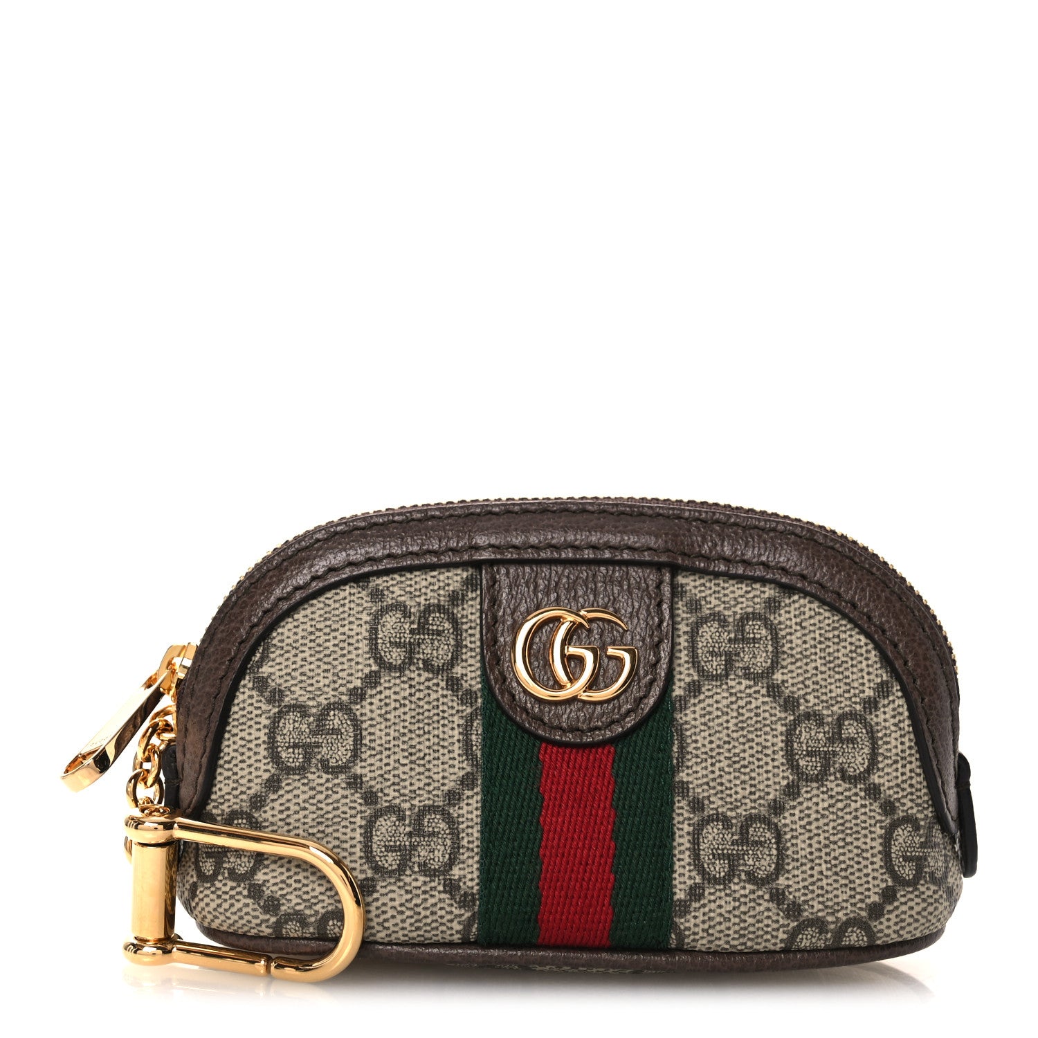 Gucci GG Supreme Monogram Web Ophidia Dome Key Pouch Beige New Acero 3 of 8