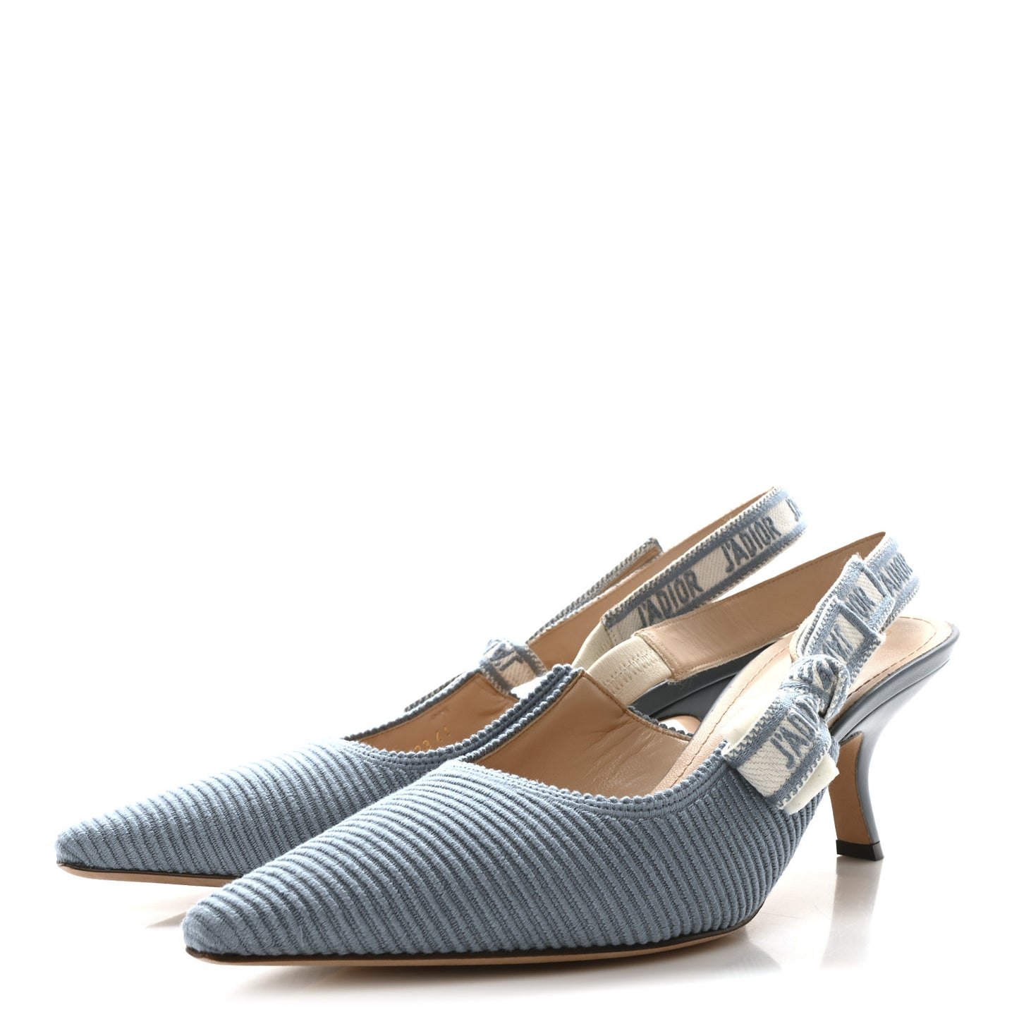 Technical Canvas Ribbon J Adior Slingback 65mm Pumps 41 Bleu Pastel