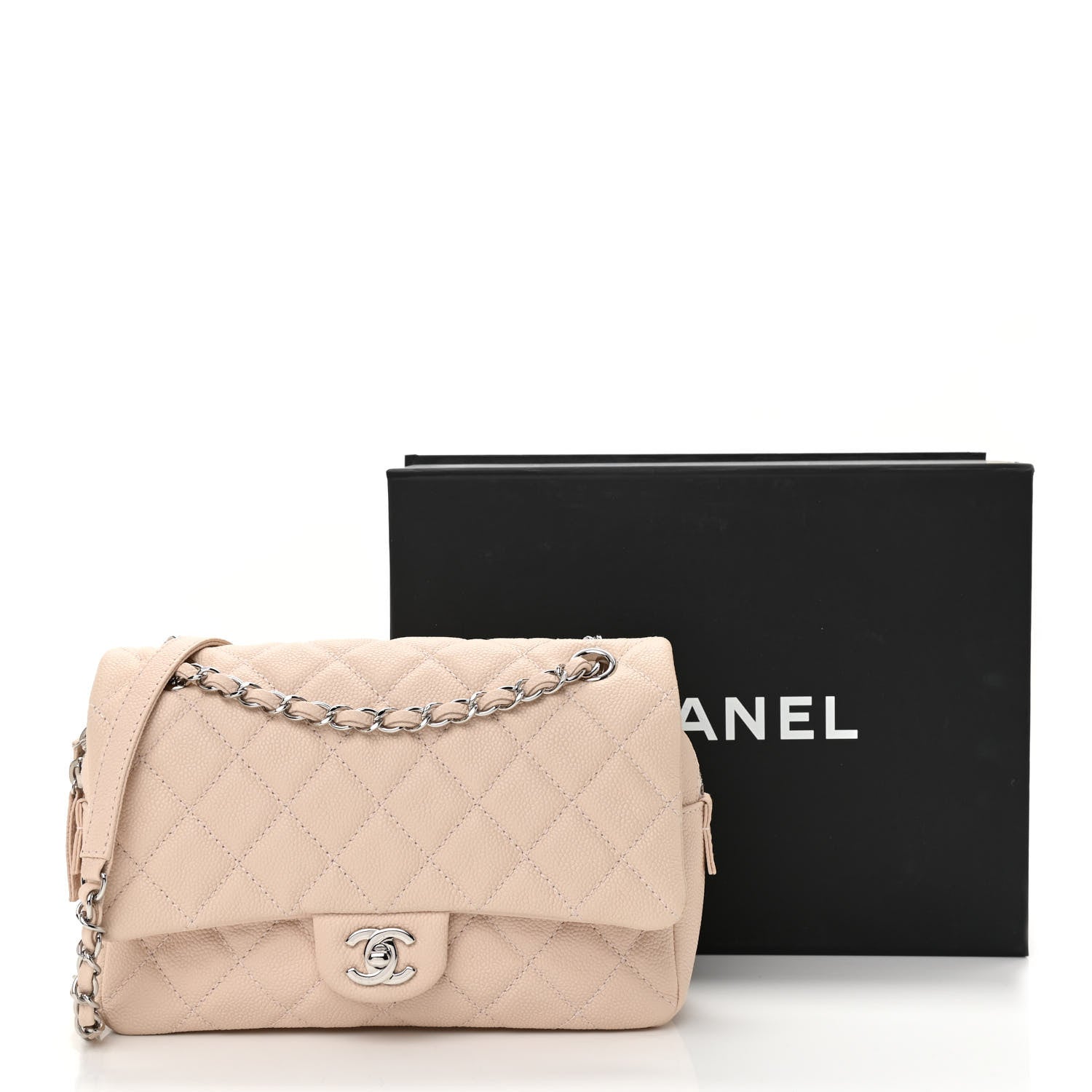 Chanel Caviar Quilted Medium Easy Flap Light Beige 12 of 12