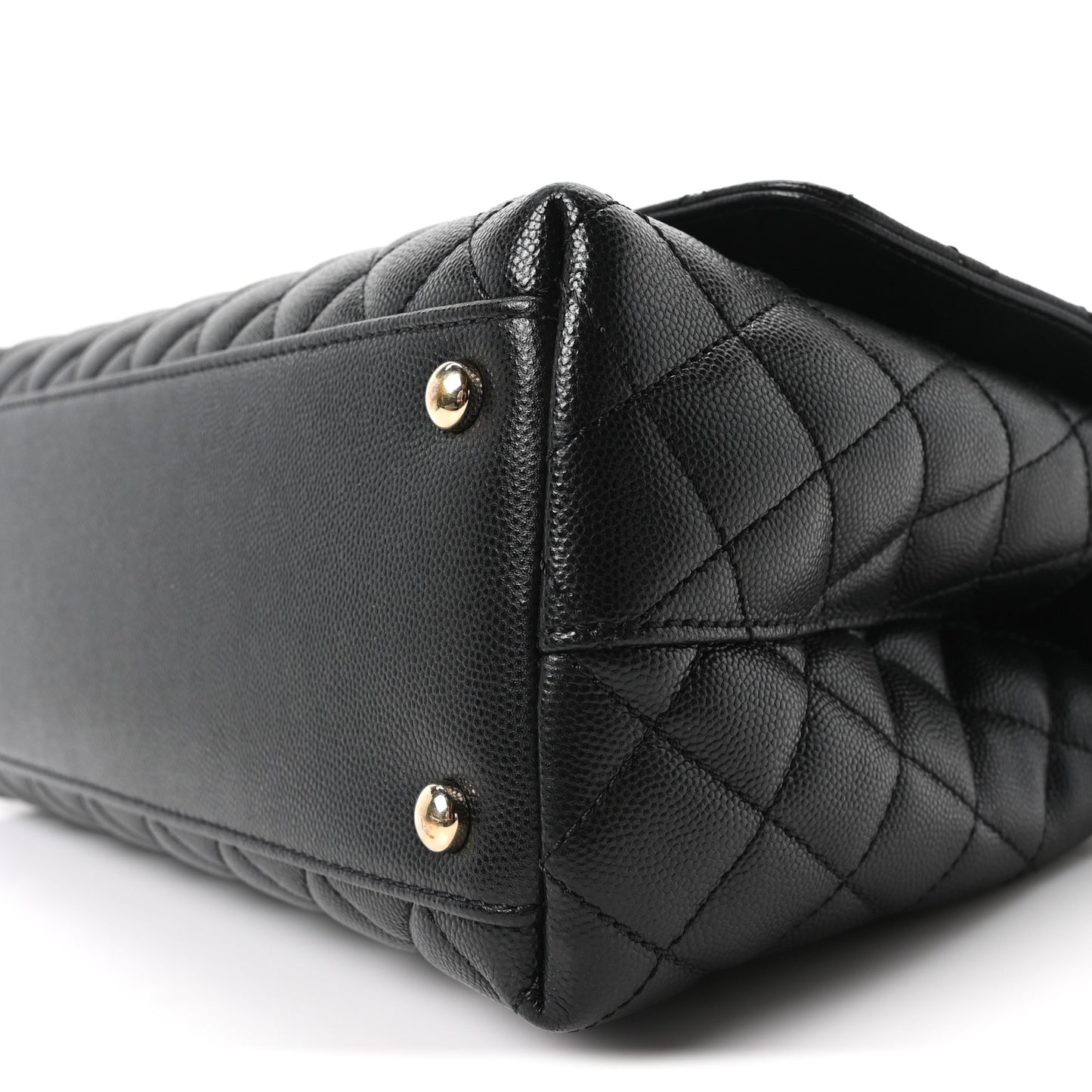 Caviar Quilted Small Coco Handle Flap Black
