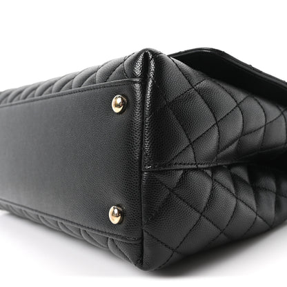 Chanel Caviar Quilted Small Coco Handle Flap Black 10 of 11