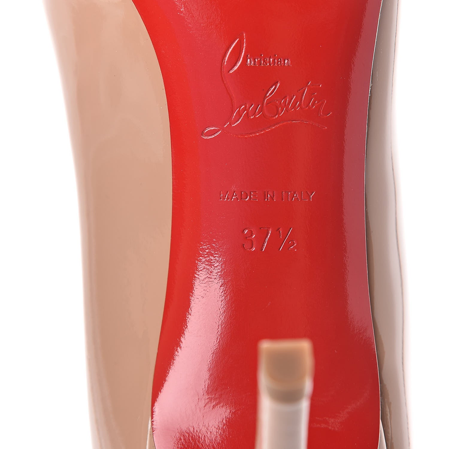 Christian Louboutin Patent Simple 85 Pumps 37.5 Nude 6 of 7