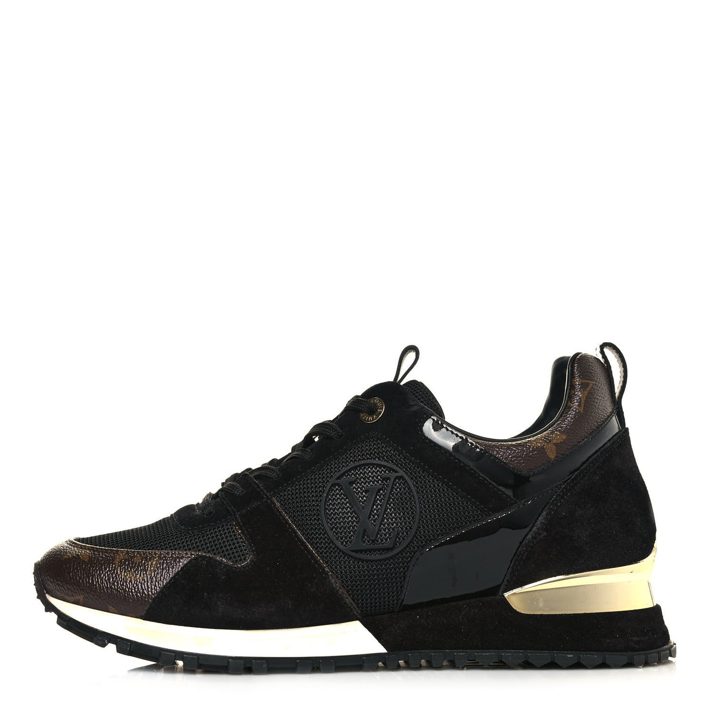 Suede Monogram Run Away Sneakers 40 Black