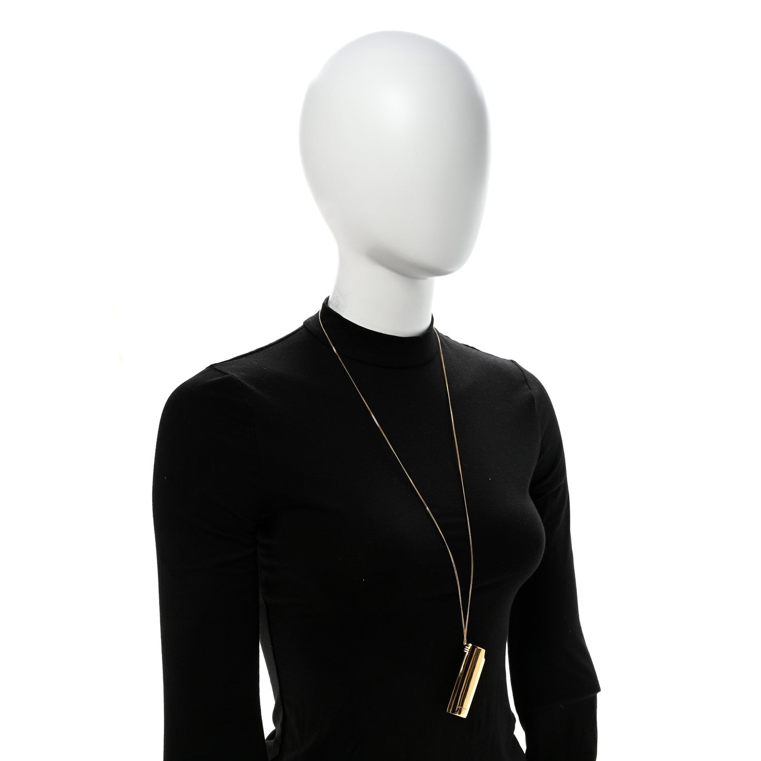 Saint Laurent Metal Lighter Holder Necklace Gold 3 of 6