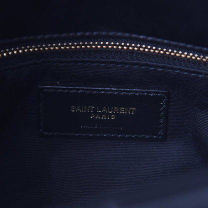 Saint Laurent Lambskin Quilted Toy Loulou Puffer Monogram Chain Satchel Black 5 of 7