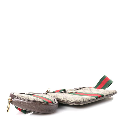 Gucci GG Supreme Monogram Web Ophidia Utility Belt Bag 85 34 Beige Ebony New Acero 4 of 12