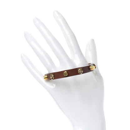 Gucci Calfskin Feline Heads Bracelet Brown 2 of 4